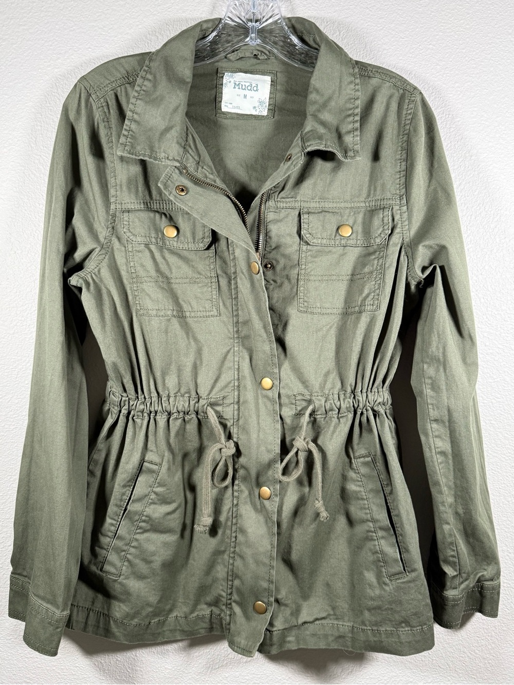 Mudd Women’s M Olive Green Drawstring Utility Jacket